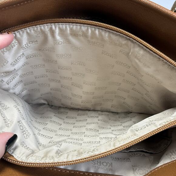 Michael Kors Jet Set Nylon Medium Pocket Tote Shoulder Bag Fuschia Pink 13x9x5 - Picture 5 of 12